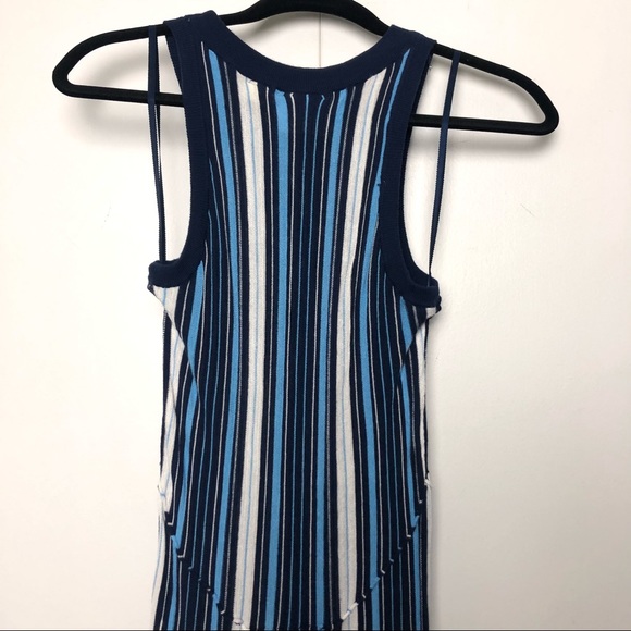 Anthropologie Maeve Lisanne Striped Sweater Maxi Dress Blue White - Picture 10 of 10